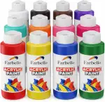 Acrylfarben Set 12x120 ml – Hochpigmentierte Acrylfarbe, Wasserbasiert & Wasserfest – Große Künstlerfarben für Leinwand, Holz, Stoff & Stein (12 Farben)