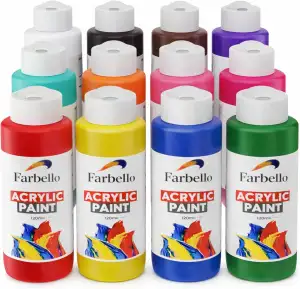 Acrylfarben Set 12x120 ml – Hochpigmentierte Acrylfarbe, Wasserbasiert & Wasserf