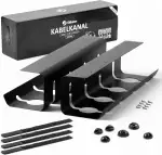 Kabelkanal Schreibtisch - Kabelmanagement Schreibtisch Organizer Kabeldurchführung - Cable Management Kabelhalter Kabelwanne Tisch 2er Set - 43x12x10 cm - Kabelkorb Schwarz