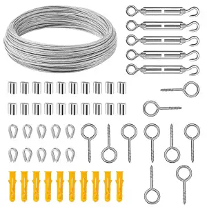 50m Stahlseil 2mm, Gardinenseil edelstahl 7x7, Edelstahl Stahlseil Drahtseil Spa