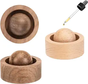Diffusor-Kugel aus natürlichem Holz für ätherische Öle: 2 Stück handgefertigte A