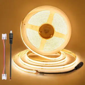 COB LED Streifen Warmweiss 5m, 24V, 8mm Breit, CRI 92, 9w/m, 90 lm/w, 320 LEDs/m