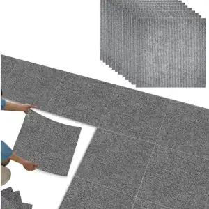 40 Stück Teppichfliesen Selbstklebend, Auslegware Teppichboden 30 x 30 cm, Teppich zum Zuschneiden, Teppichfliesen Selbstliegend, Rutschfest, Waschbaren Teppichfliesen Sind Verschleißfest