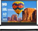 IN&VI Tragbare Leinwand Beamer 40 Zoll,Pull-Up Beamer Leinwand mit Ständer für Camping,Heimkino,S...