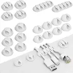 Filzada® 22x Kabelmanagement Set Weiß - Kabel Organizer - Kabelorganizer - Kabelhalter Selbstkleb...