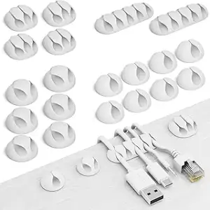 Filzada® 22x Kabelmanagement Set Weiß - Kabel Organizer - Kabelorganizer - Kabel