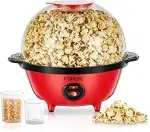 FOHERE 4,5L Popcornmaschine, 700W Popcorn Maschine mit 2 Messbecher für Zucker und Öl, Antihaftbe...