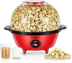 FOHERE 4,5L Popcornmaschine, 700W Popcorn Maschine mit 2 Messbecher für Zucker u