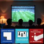 SlenderLine EcoSmart Rolloleinwand 200x166 cm | 98 Zoll | 4:3 Format | GESAMTBREITE: 208cm | optimal für Smart & Mini Beamer | Heimkino Leinwand | Decke oder Wand | 8 Kant-Gehäuse