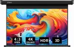 IN&VI ZB Beamer Leinwand Elektrisch Mit Fernbedienung,Leinwand Beamer 4K 3D HD 100 Zoll Format 4:...