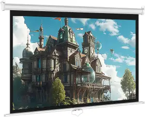 INMOZATA Leinwand Beamer Rollo 129cm, Bild 116 x 87 cm(60 Zoll), Format 4:3, Dec