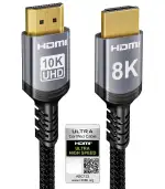 Sniokco 10K 8K 4K HDMI 2.1 Kabel 1.5Meter, Zertifiziert 48Gbps Ultra High Speed HDMI® Kabel 0.01m...