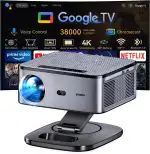 Beamer 4K【1500 ANSI & Google TV/Autofokus】 Full HD 1080P 38000 Lumen XIWBSY Smart Beamer mit WiFi 6, Bluetooth 5, Sprachassistent, Heimkino & Outdoor Projektor