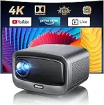 4K Beamer kompatibel mit Netflix & 36W Kino Sound | iSinbox Smart Beamer 1500 ANSI, HDR10+, Autof...