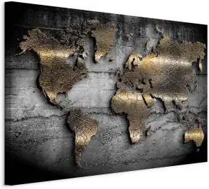 B&D XXL - Akustikbild Weltkarte 120x80 cm 1 tlg Bilder Akustikschaum Schallschut