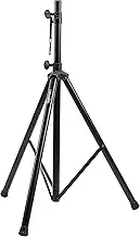 Amazon Basics Verstellbarer Lautsprecherständer - 120 cm bis 200 cm Stahl, Schwa