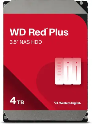 WD Red Plus 4 TB NAS Interne Festplatte 3,5 Zoll - 5400 U/Min, SATA 6 Gb/s, CMR,