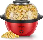 FOHERE Popcornmaschine, 3.5L Popcorn Maker für Zuhause, Elektrische Rühr Popcorn Popper mit Zucke...