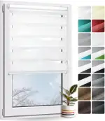 Rollmayer Doppelrollo Klemmfix ohne Bohren Klemmrollo Fensterrollo (Weiß - 50 x 150 cm - BxH) Duo...