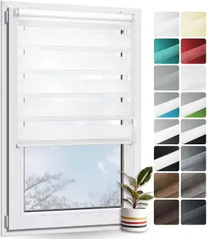 Rollmayer Doppelrollo Klemmfix ohne Bohren Klemmrollo Fensterrollo (Weiß - 50 x 150 cm - BxH) Duo...