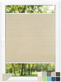 Birrke® Thermo Plissee mit Bohren - Fenster Plissee nach Maß Breite: 25–160 cm, Höhe: 50–149 cm -...