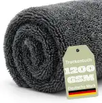 Professional Mikrofaser Trockentuch 1200 GSM – 40×60cm Doppellagig Twisted Loop – Ultra Saugstark...