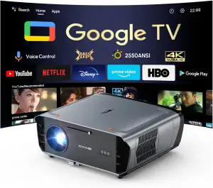 2550 ANSI Beamer 4K mit Google TV, Heimkino Tageslicht Beamer mit Tof AutoFokus 35W*2 Sprecher DD...