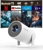 Magcubic Mini Beamer 4K Unterstützt, Smart Projector 5G WiFi 6 BT 5.4, Mini Projektor Full HD 1080P Unterstützt 200ANSI 8000L Auto Horizontal Trapezoid Correction (weiß)