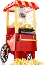Gadgy Popcornmaschine Heißluft - Retro Popcorn Maker - Popcorn Maschine für Fettfreies Ölfreies Pop Corn - Gesunder Mais Snack - Popkorn Maschine Rot