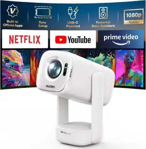 Aurzen D1 air Smart Beamer mit Netflix, 16W Dolby Audio, Beamer Outdoor 1080P mi