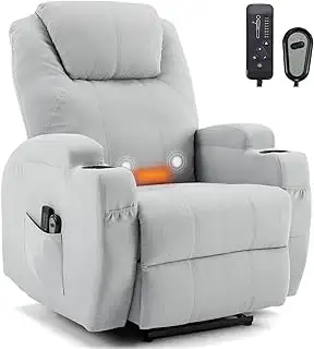 LEADZM Fernsehsessel Relaxsessel Ruhesessel mit 2 Porte gobelets Verstellbarer Beinablage und Lie...