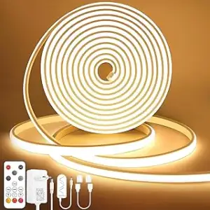 Lamomo COB LED Streifen, Warmweiss Dimmbar 5M LED Strip, Wasserdicht 3000K Neon 