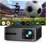 Beamer 4K Tageslicht mit Google TV 14.0, 2200 ANSI, MEMC, HDR10, 40W Dolby Audio, 4K Beamer Heimk...