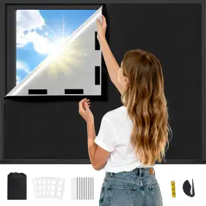 Fenster Verdunkelung Klettverschluss, 200x145cm Verdunklungsrollo Ohne Bohren, V