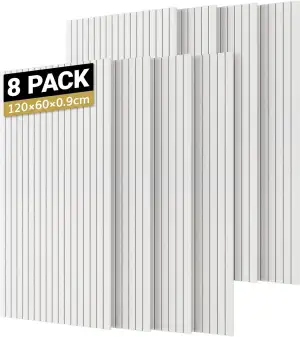TONOR Groß Akustikpaneele selbstklebend, 8 pack 120x60x0.9 cm(5.76m²) Wandpaneele selbstklebend a...