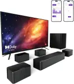 ULTIMEA 7.1 Surround Sound System für TV mit Dolby Atmos, App Steuerung, 4 kabelgebundene Surroun...