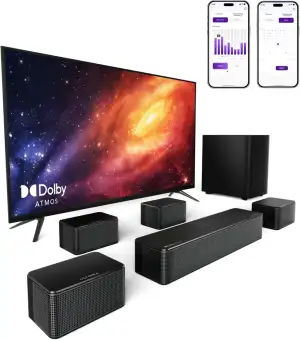 ULTIMEA 7.1 Surround Sound System für TV mit Dolby Atmos, App Steuerung, 4 kabel