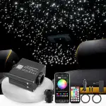 16W Twinkle Sternenhimmel Auto, 550pcs*0.75mm*3m Sternenhimmel Glasfaser RGBW Bluetooth-APP/Fernbedienung Led Glasfaser Licht für Auto/Decke/Theater