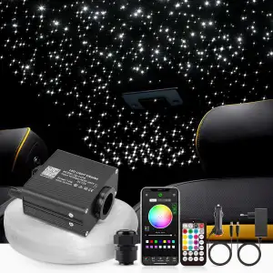 16W Twinkle Sternenhimmel Auto, 550pcs*0.75mm*3m Sternenhimmel Glasfaser RGBW Bl