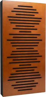 Akustikpaneele Bluetone WaveFuser PRO, Schalldämmung Akustikplatten, Akustik Diffusor Wand, Acoustic Panel, Dekorative Wandpaneele, Akustikelemente für Studio Büro Haus (Teak, 100x50x10cm)