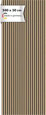 Momento Akustikpaneele Holz 240x50 cm - Made in Germany - Eiche Natur - Wandverkleidung Innen Wan...