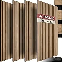 tectake® 3D Akustikpaneele 120 x 60 x 2,1 cm, Holz Optik Paneele, Wandpaneele in