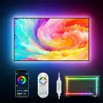Daymeet LED TV Hintergrundbeleuchtung, 4M LED Streifen Fernseher für 55 bis 75 Zoll TV PC Monitor LED Strip, RGBIC Farbwechsel USB Musik Sync Steuerbar via App led fernseher beleuchtung