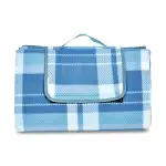Amazon Basics Reisezubehör- Reisedecke mit Wasserdicht Rückseite, 200 x 200 cm, Hellblaues Plaid