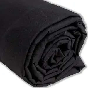 IPEA Baumwollstoff Popeline Schwarz - 200 cm x 150 cm - Made in Italy - Meterwar