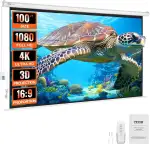 VEVOR Professional Motorleinwand Beamerleinwand 16:9 2465 x 80 x 1620 mm, Programmierbare Fernbedienung, Elektrische Beamer Projektionsleinwand Motor Leinwand Projektionsleinwand, für Heimkino, Büro