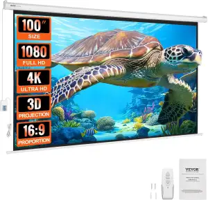 VEVOR Professional Motorleinwand Beamerleinwand 16:9 2465 x 80 x 1620 mm, Progra