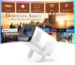 [Mini Beamer & Offizielle Lizenzierte App] XuanPad White Smart Beamer 4K Unterstützung 20000 Lumen mit WiFi und Bluetooth, Tragbarer Native 1080P Outdoor Projektor mit 360° Ständer