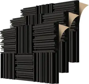 BXI Selbstklebende Akustikschaum-Paneele, 30 x 30 x 5 cm 18 Stück Breitband Scha