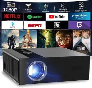 Smart Beamer Offizielle App Mini Projektor 8K mit Autofokus ＆ Trapezkorrektur,Te
